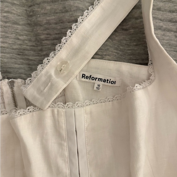 Reformation Tagliatelle Linen Dress - White - Picture 2 of 5